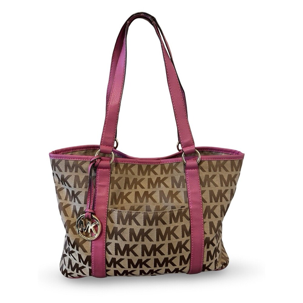Michael Kors Pink Tan Tote bag Jet Set Travel Preowned